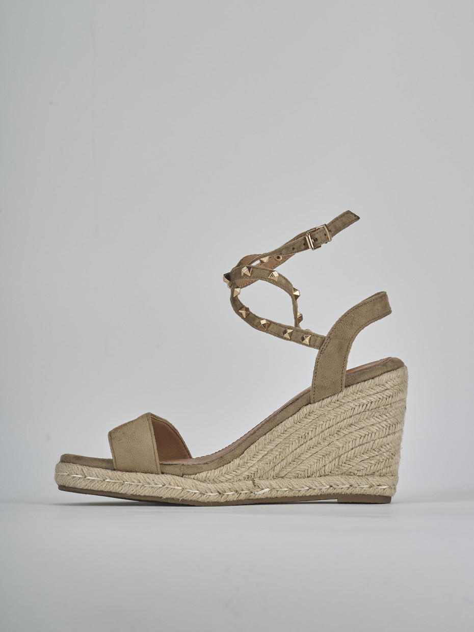 Espadrillas tacco 8cm cam. sosten beige