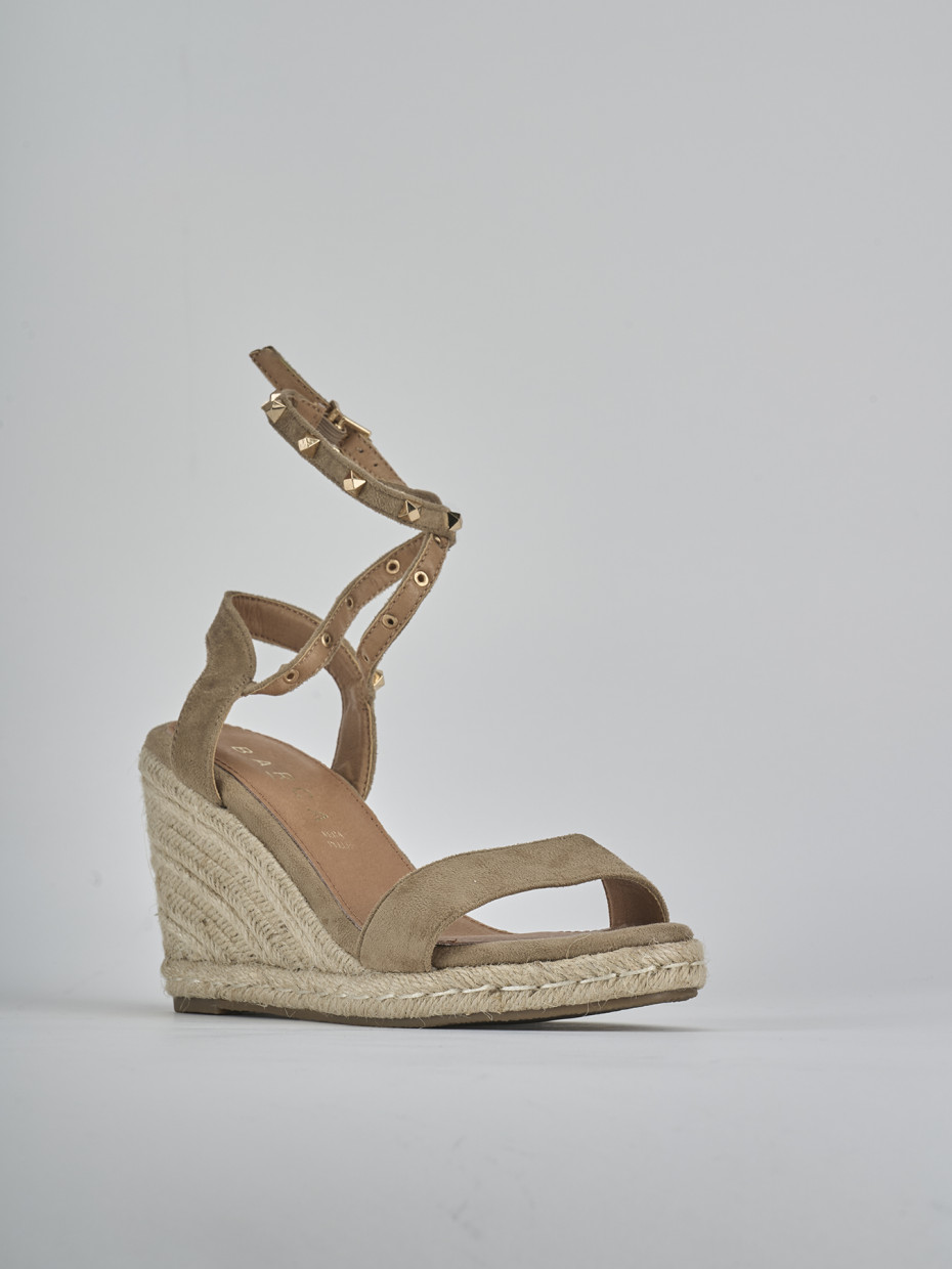 Espadrillas tacco 8cm cam. sosten beige