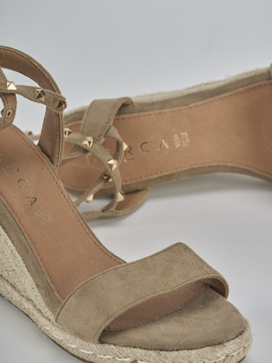 Espadrillas tacco 8cm cam. sosten beige