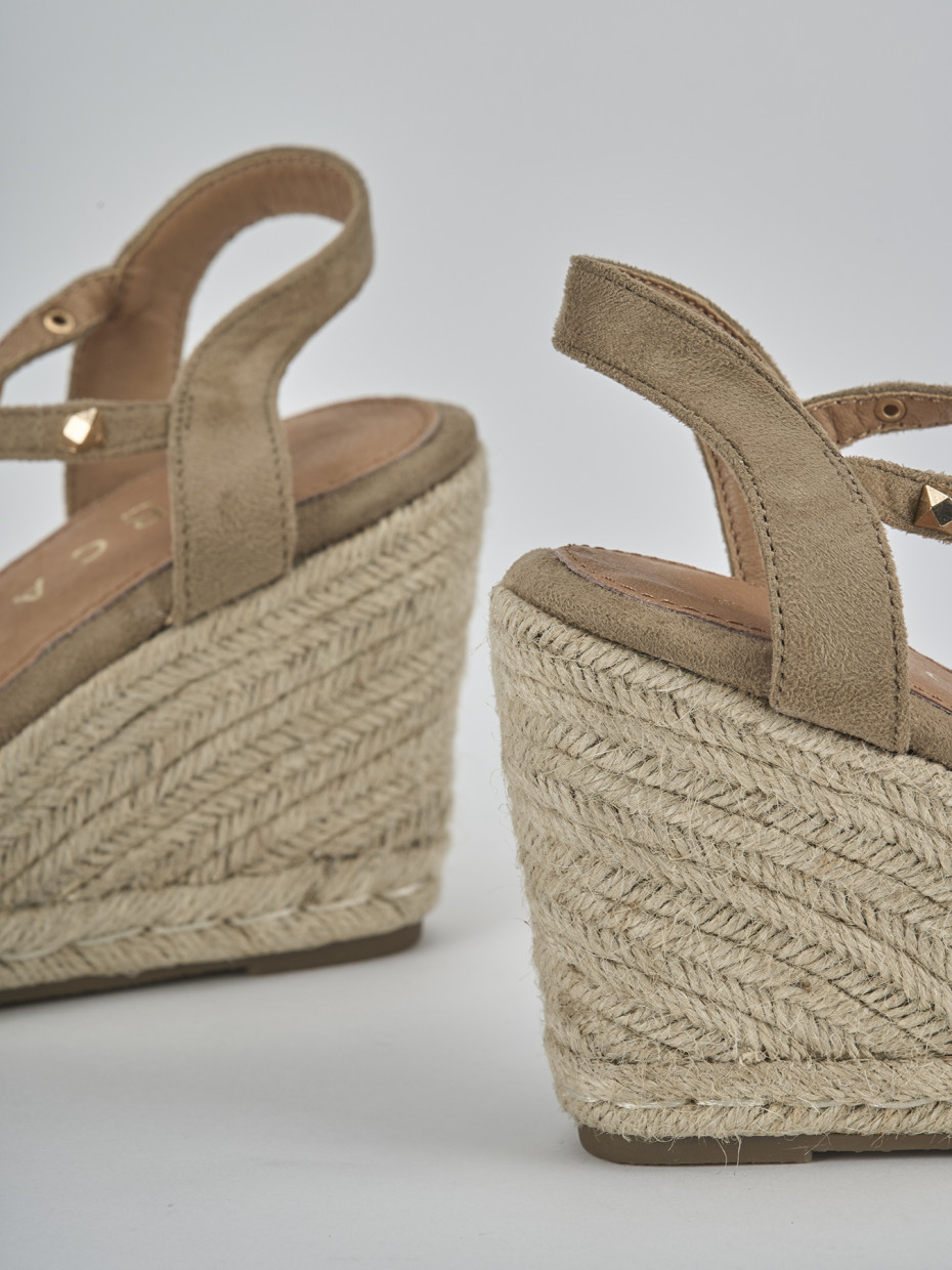 Espadrillas tacco 8cm cam. sosten beige