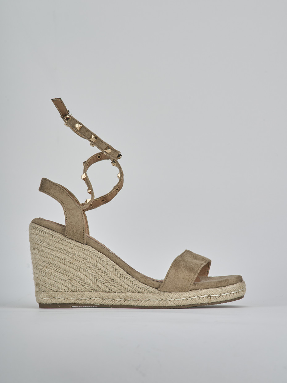 Espadrillas tacco 8cm cam. sosten beige