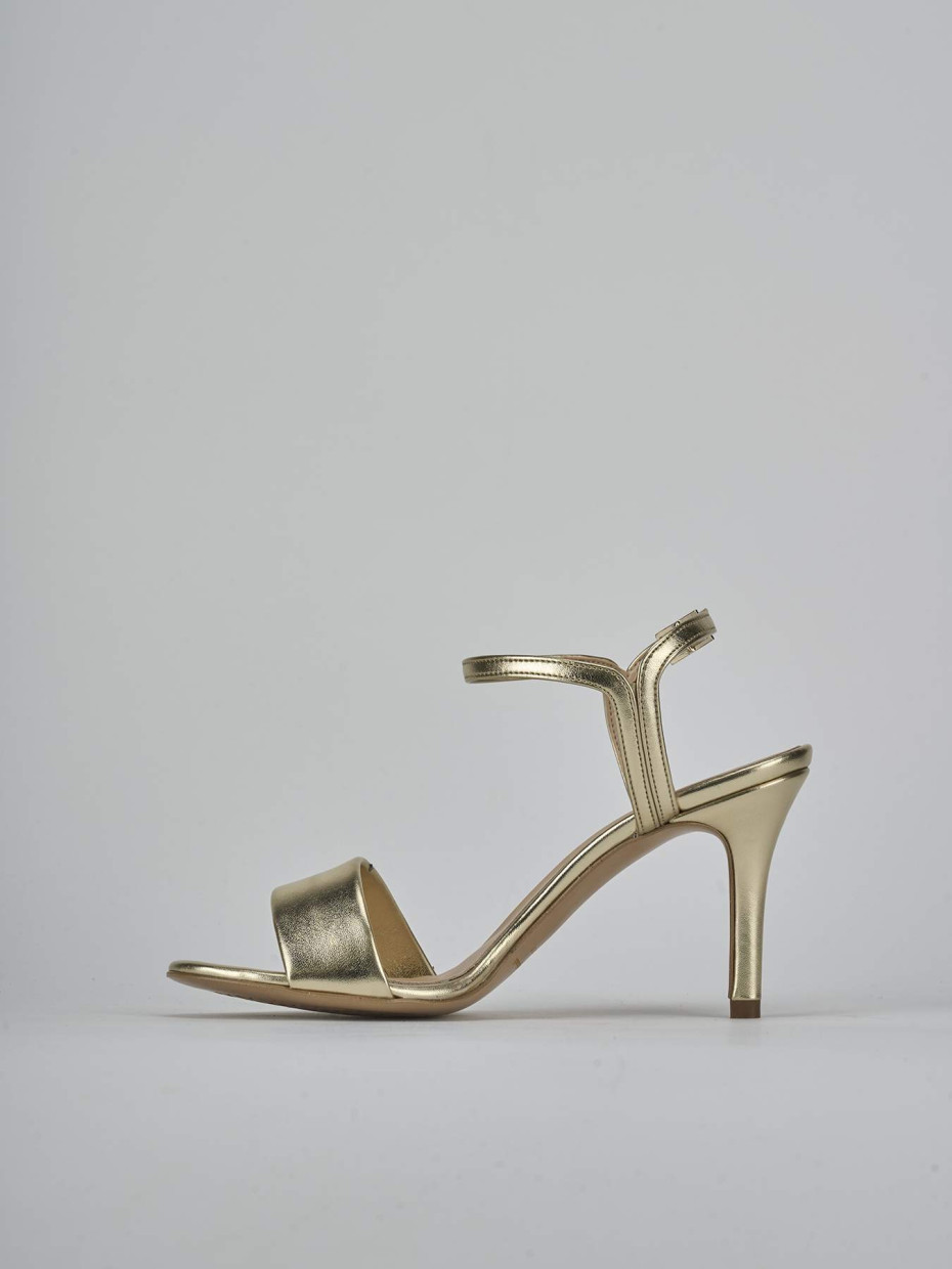 Sandali tacco 7cm pelle oro