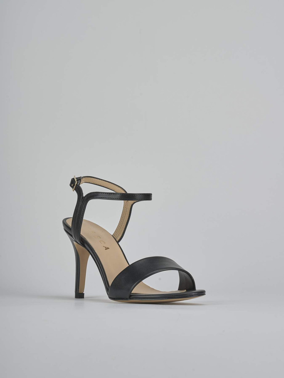 Sandali tacco 7cm pelle nero