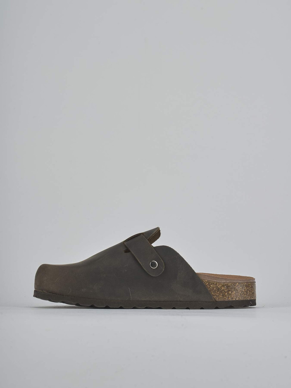 Sabot tacco 1cm pelle verde