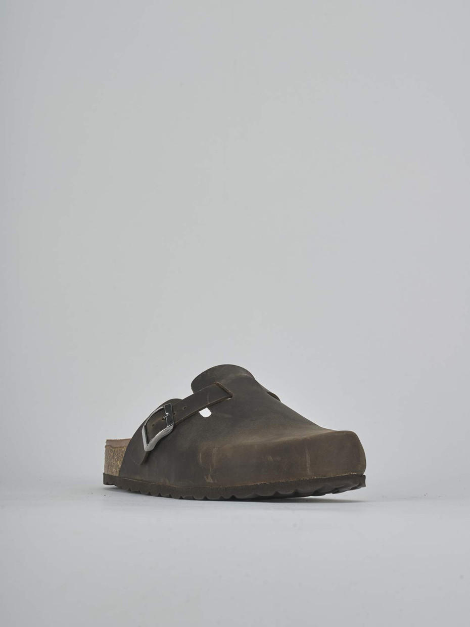 Sabot tacco 1cm pelle verde