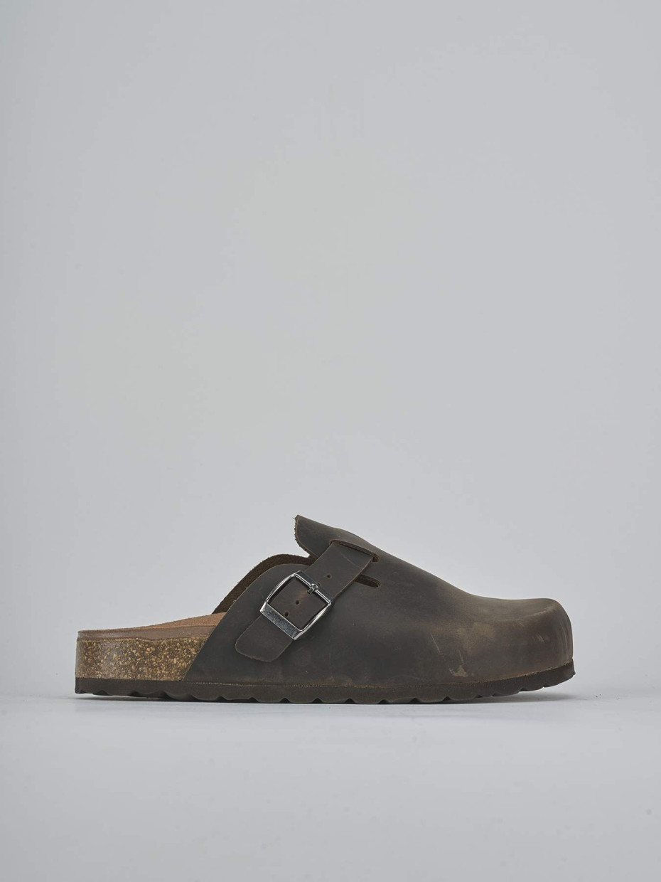 Sabot tacco 1cm pelle verde