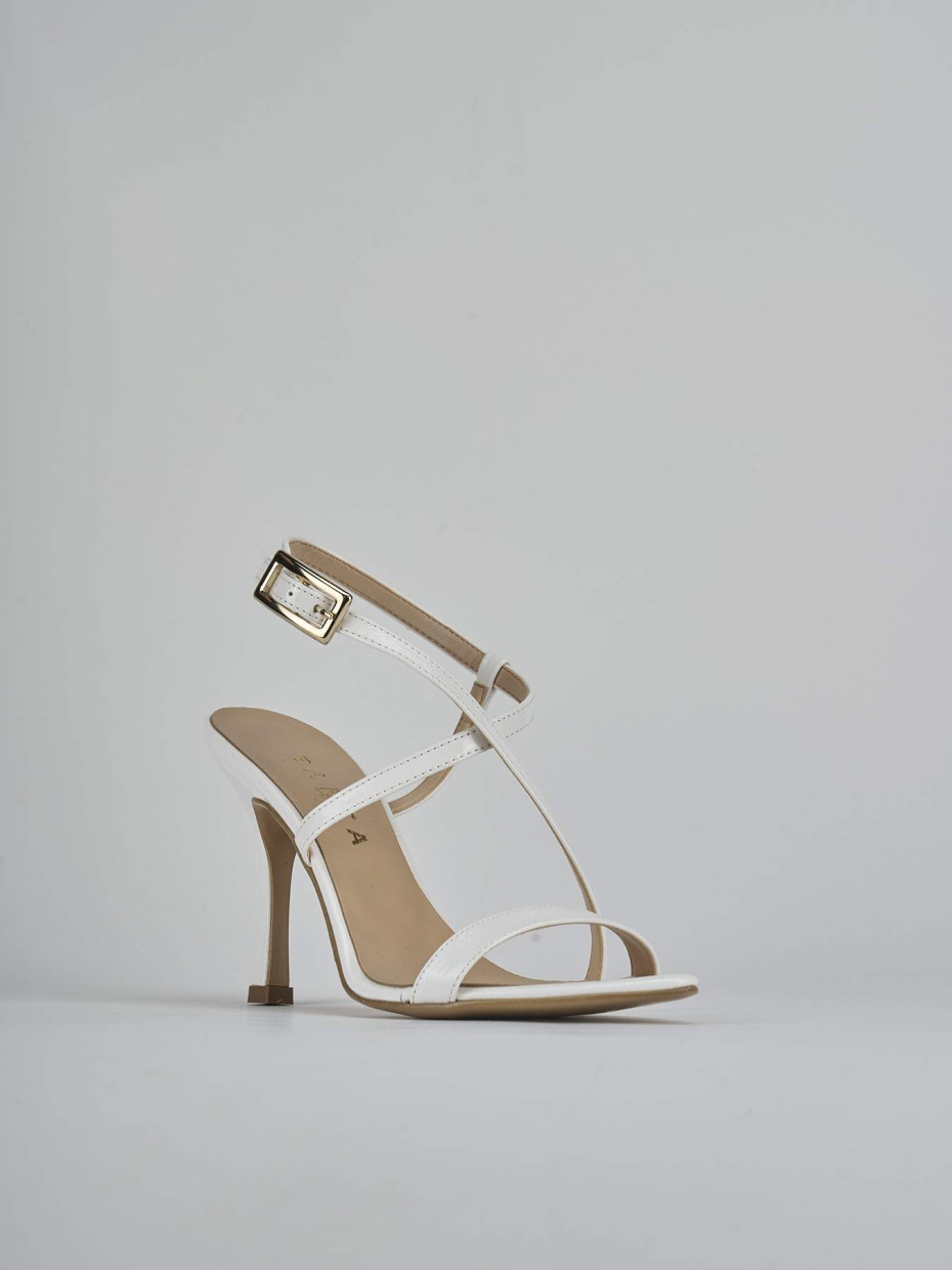 Sandali tacco 9cm vernice bianco