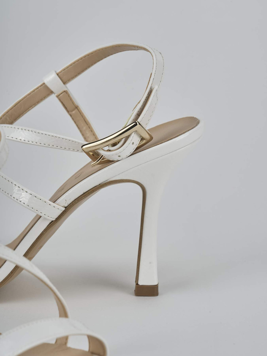 Sandali tacco 9cm vernice bianco