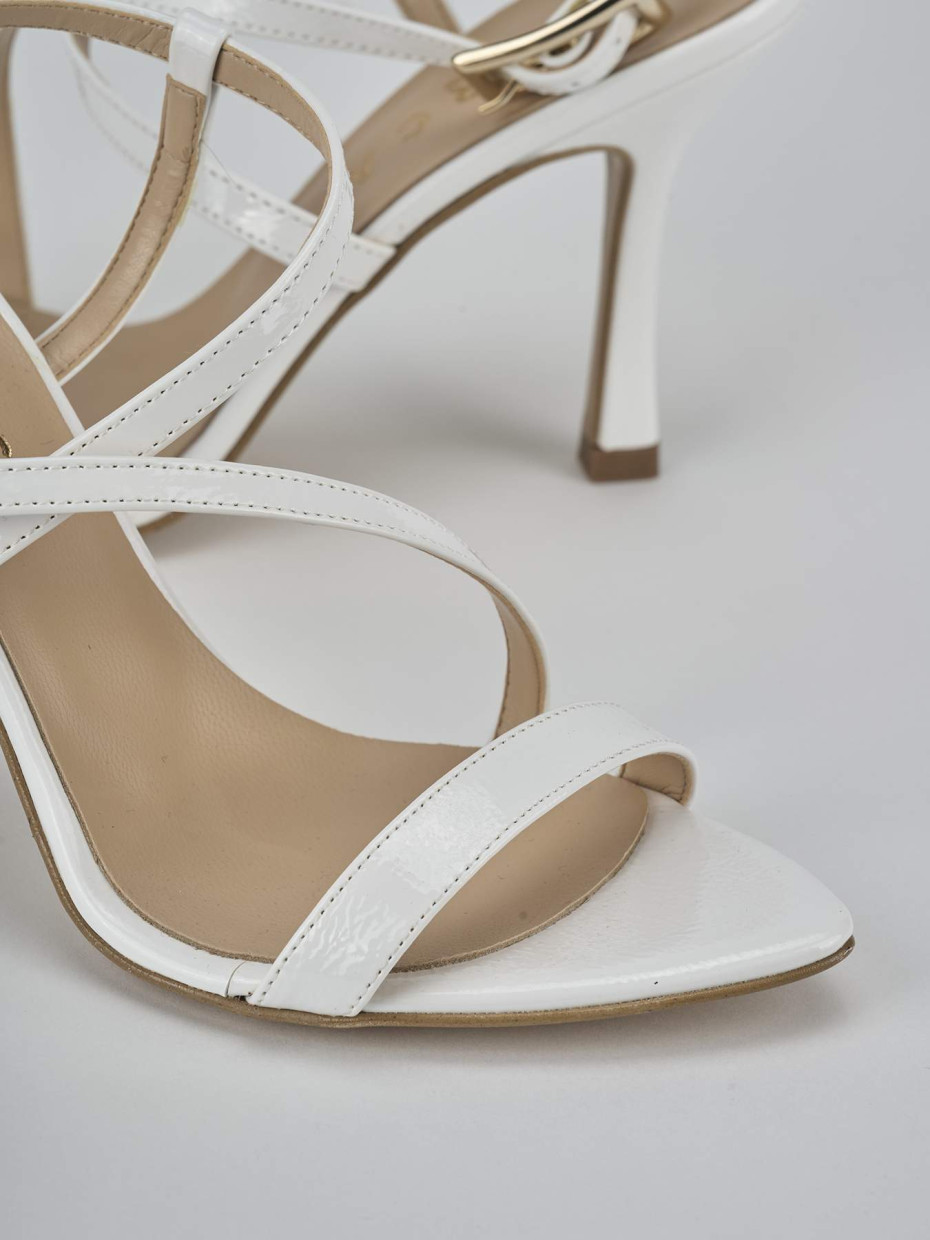 Sandali tacco 9cm vernice bianco