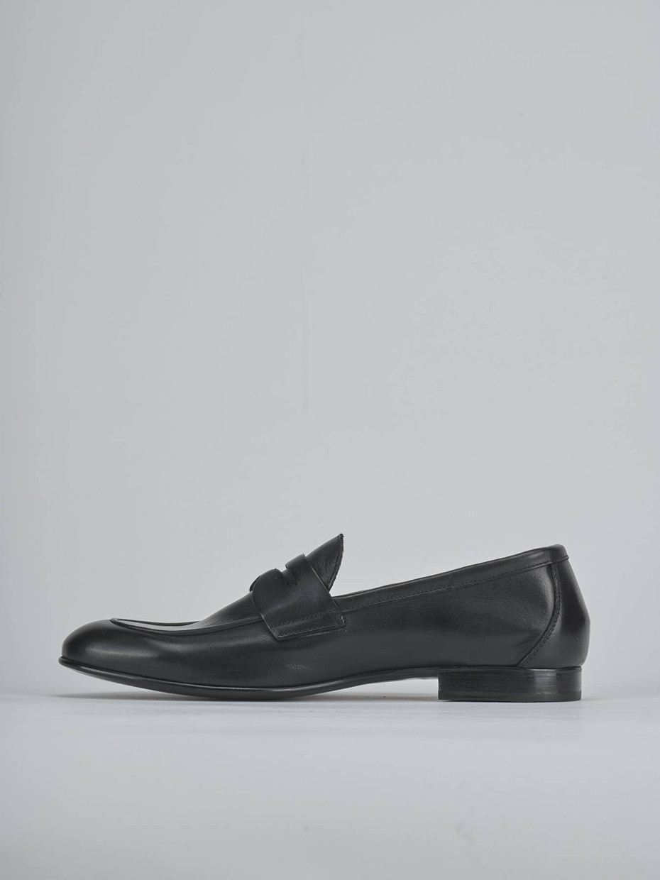 Mocassini tacco 1cm pelle nero