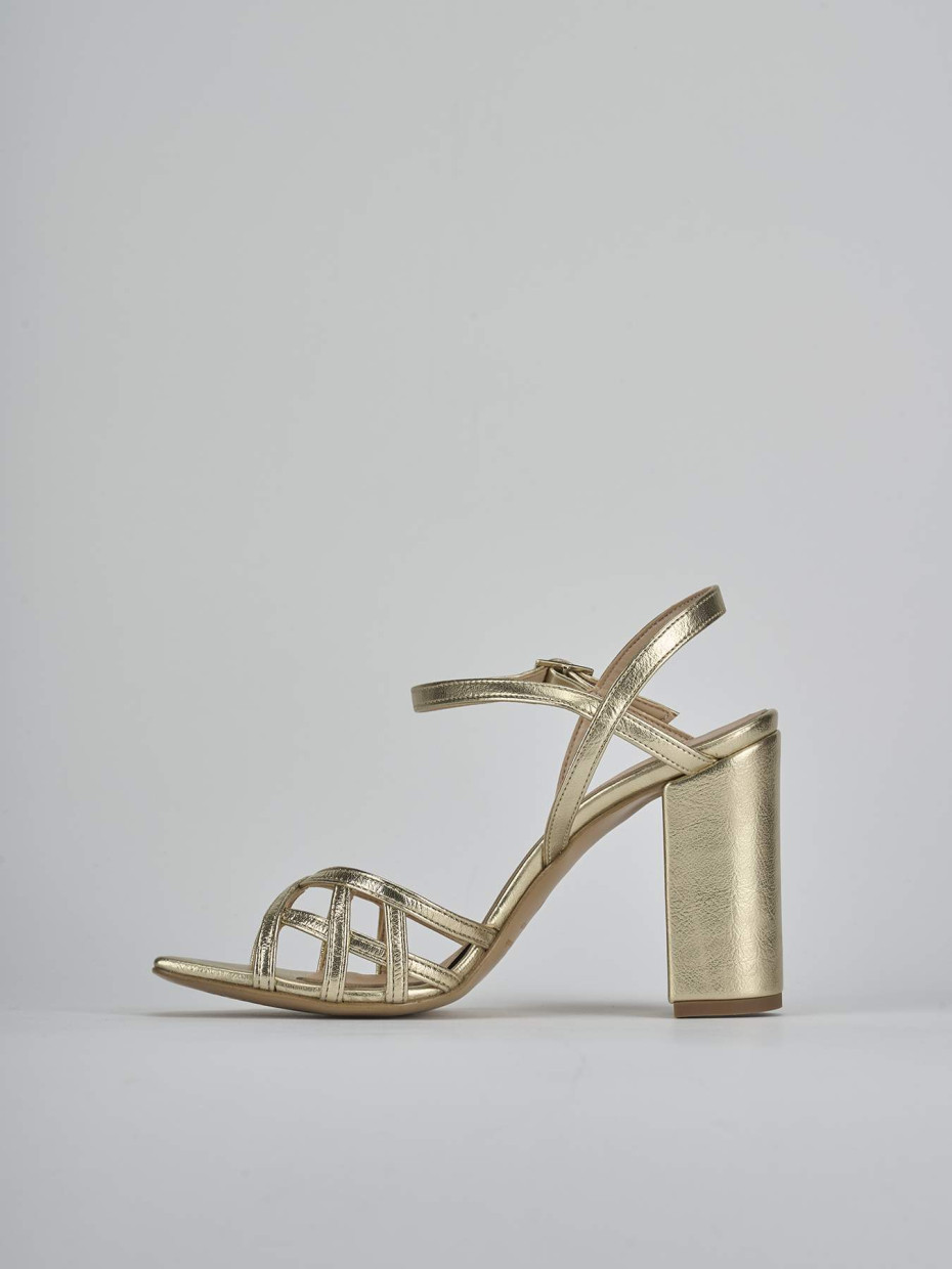 Sandali tacco 9cm pelle oro