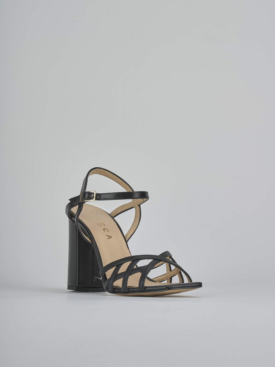 Sandali tacco 9cm pelle nero