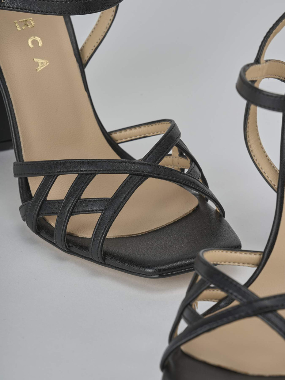 Sandali tacco 9cm pelle nero