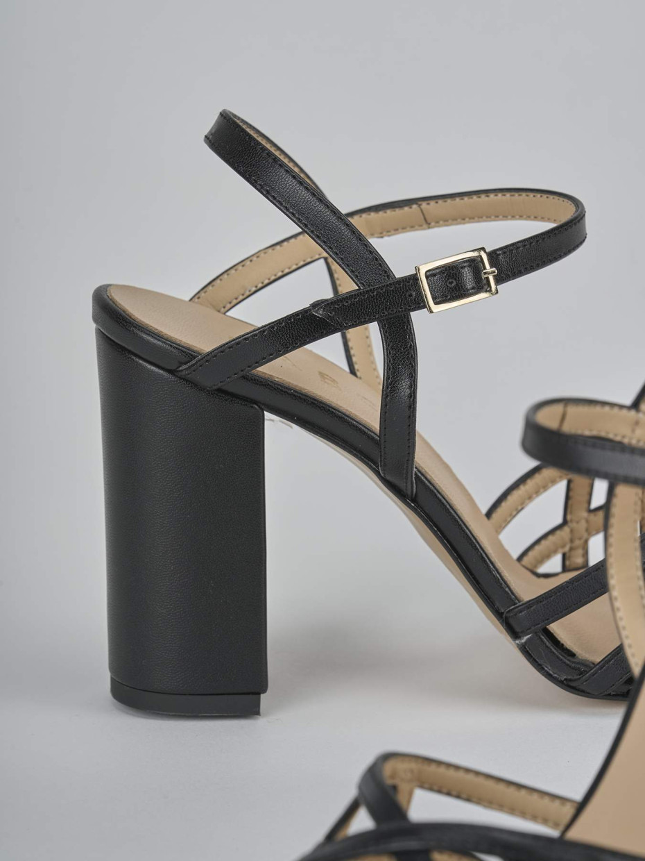 Sandali tacco 9cm pelle nero