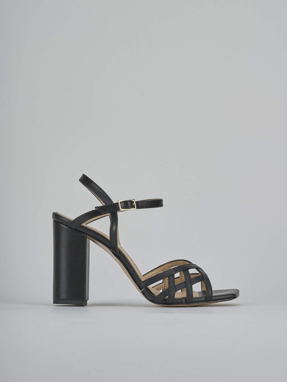 Sandali tacco 9cm pelle nero