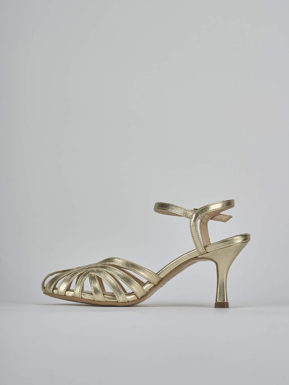 Sandali tacco 6cm pelle oro