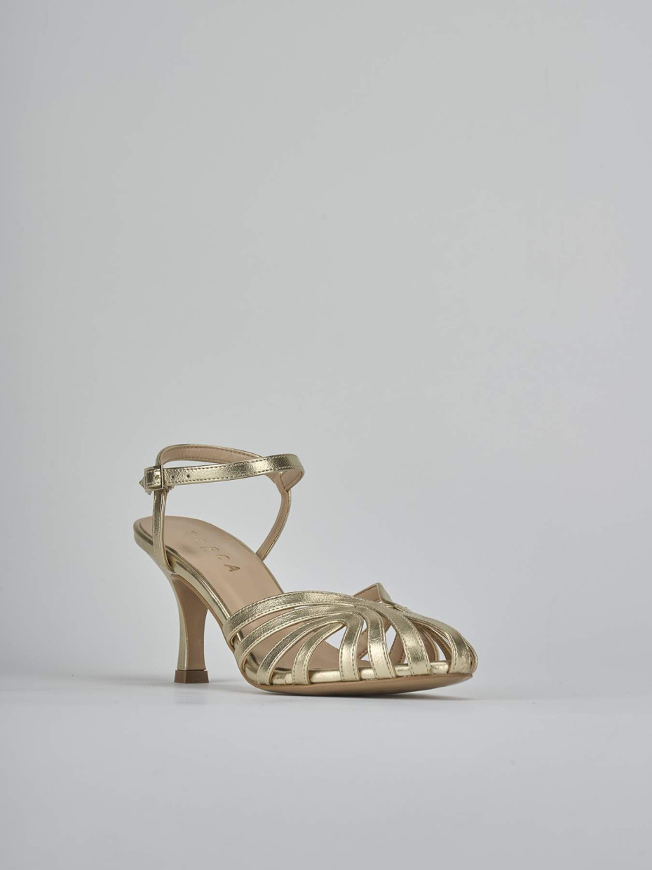 Sandali tacco 6cm pelle oro