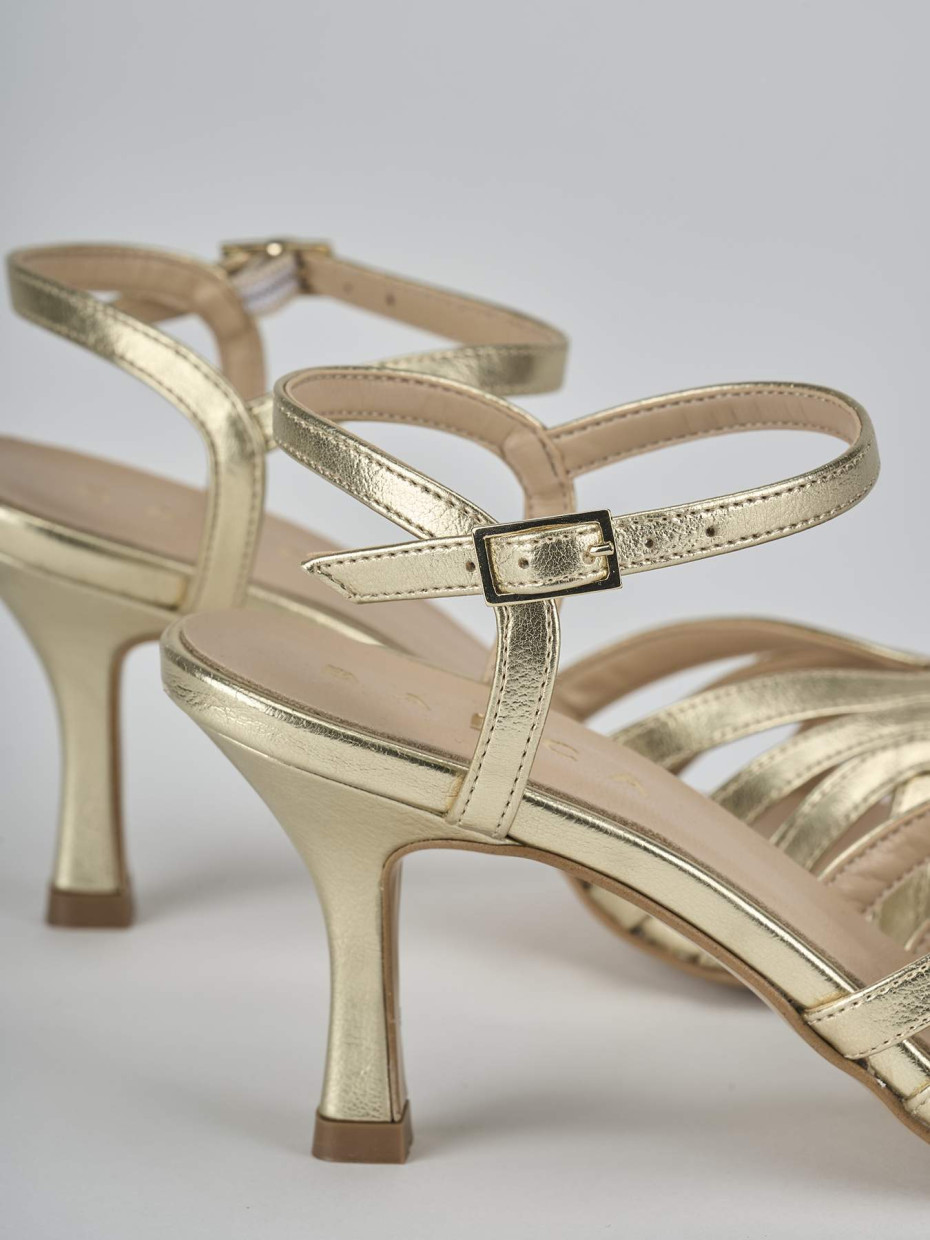Sandali tacco 6cm pelle oro