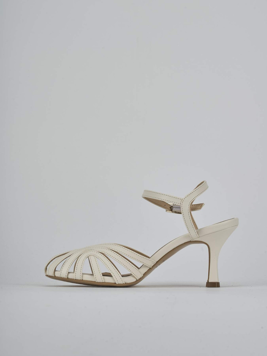 Sandali tacco 6cm pelle beige