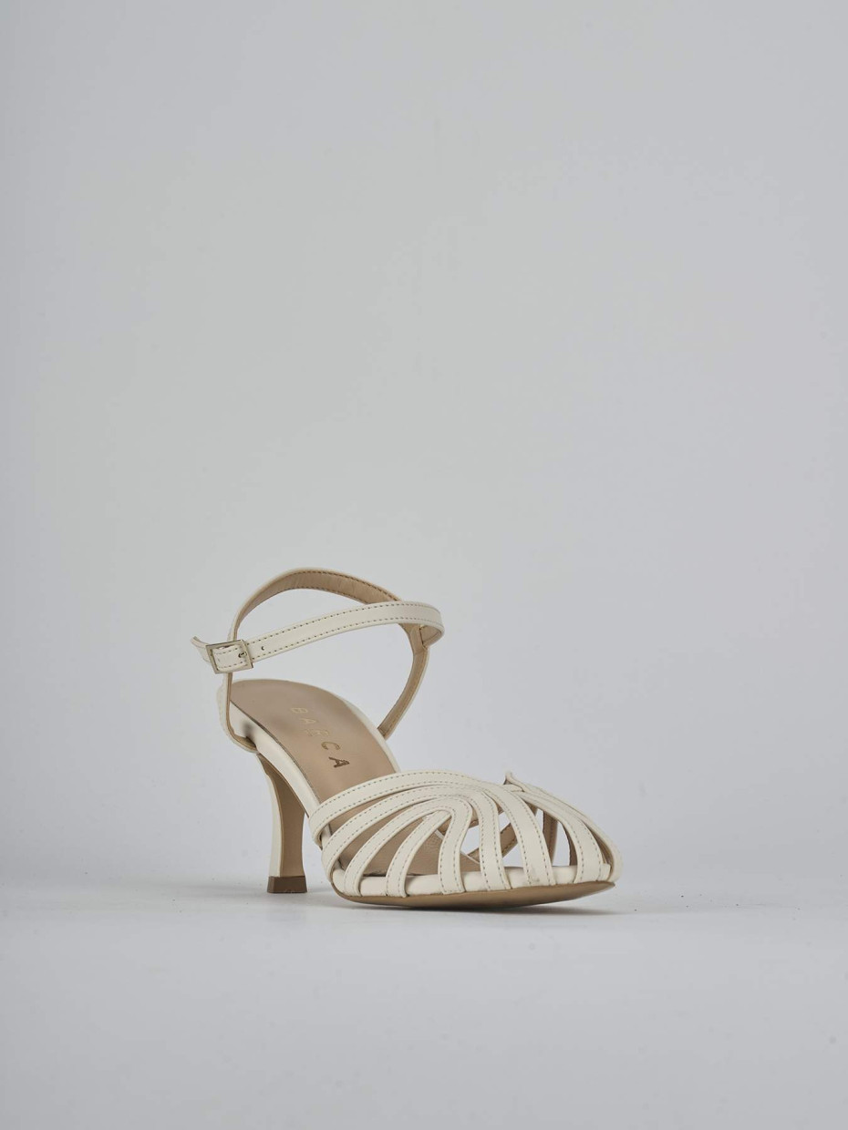 Sandali tacco 6cm pelle beige