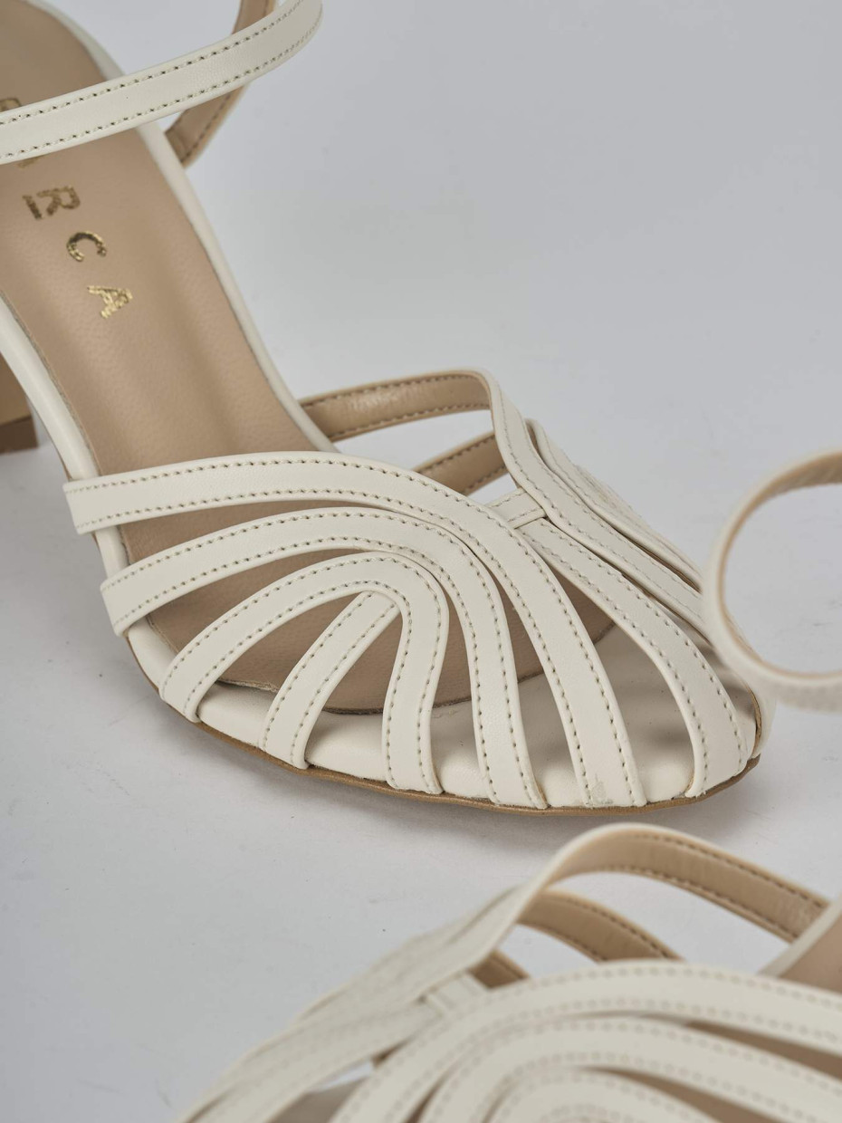 Sandali tacco 6cm pelle beige