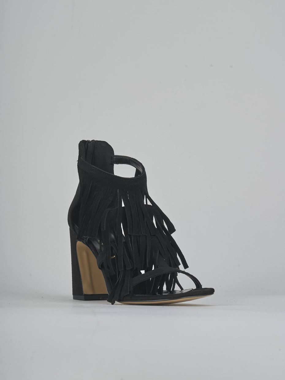 Sandali tacco 10cm camoscio nero