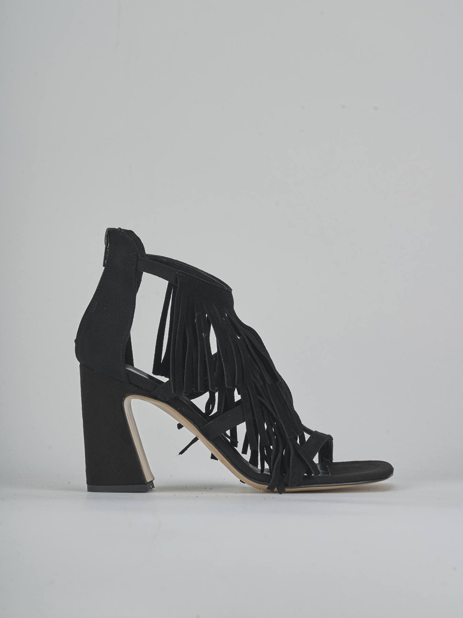 Sandali tacco 10cm camoscio nero
