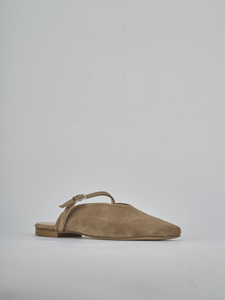 Sabot tacco 1cm camoscio marrone