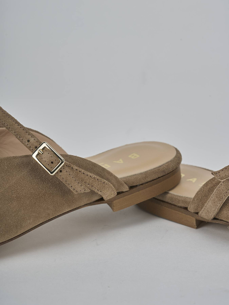 Sabot tacco 1cm camoscio marrone