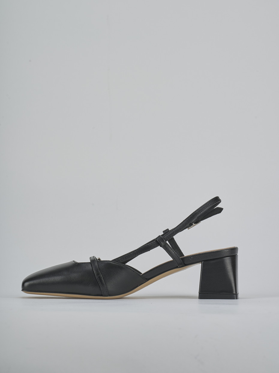 Décolleté e slingback tacco 5cm pelle nero