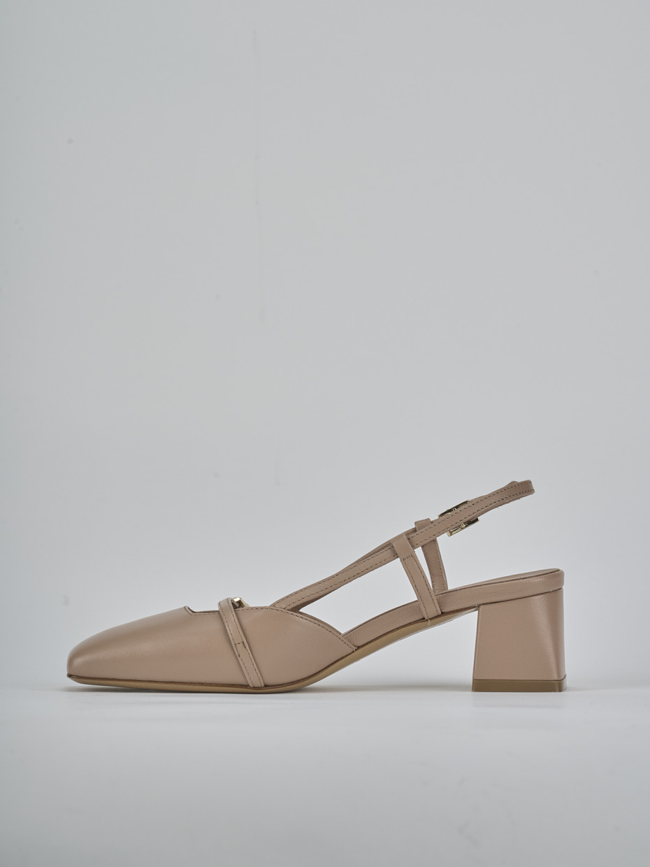 Décolleté e slingback tacco 5cm pelle rosa