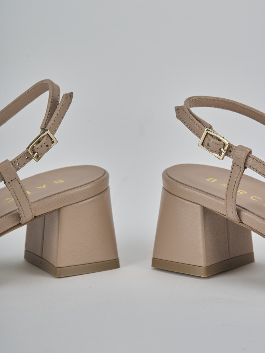 Décolleté e slingback tacco 5cm pelle rosa
