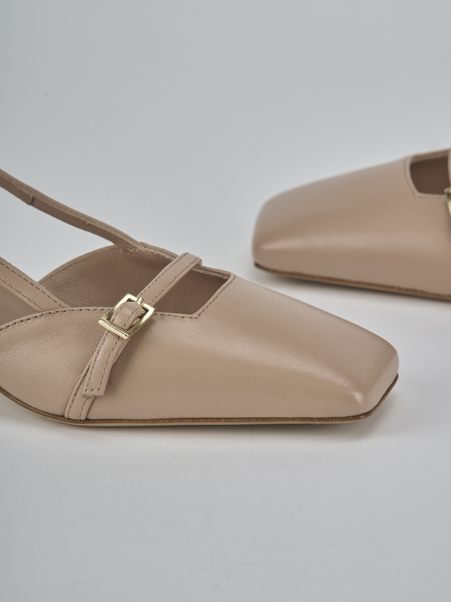 Décolleté e slingback tacco 5cm pelle rosa