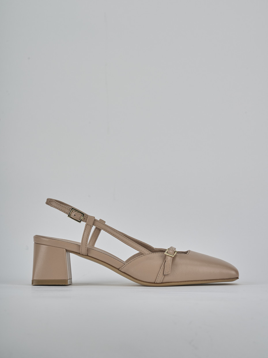 Décolleté e slingback tacco 5cm pelle rosa