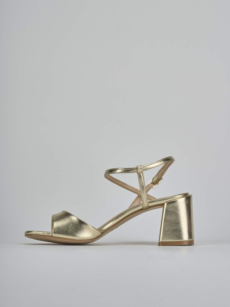 Sandali tacco 9cm pelle oro