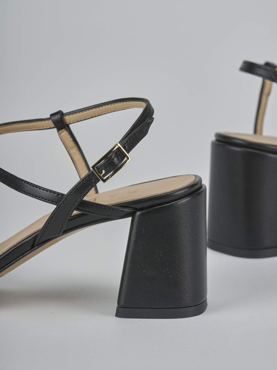Sandali tacco 9cm pelle nero