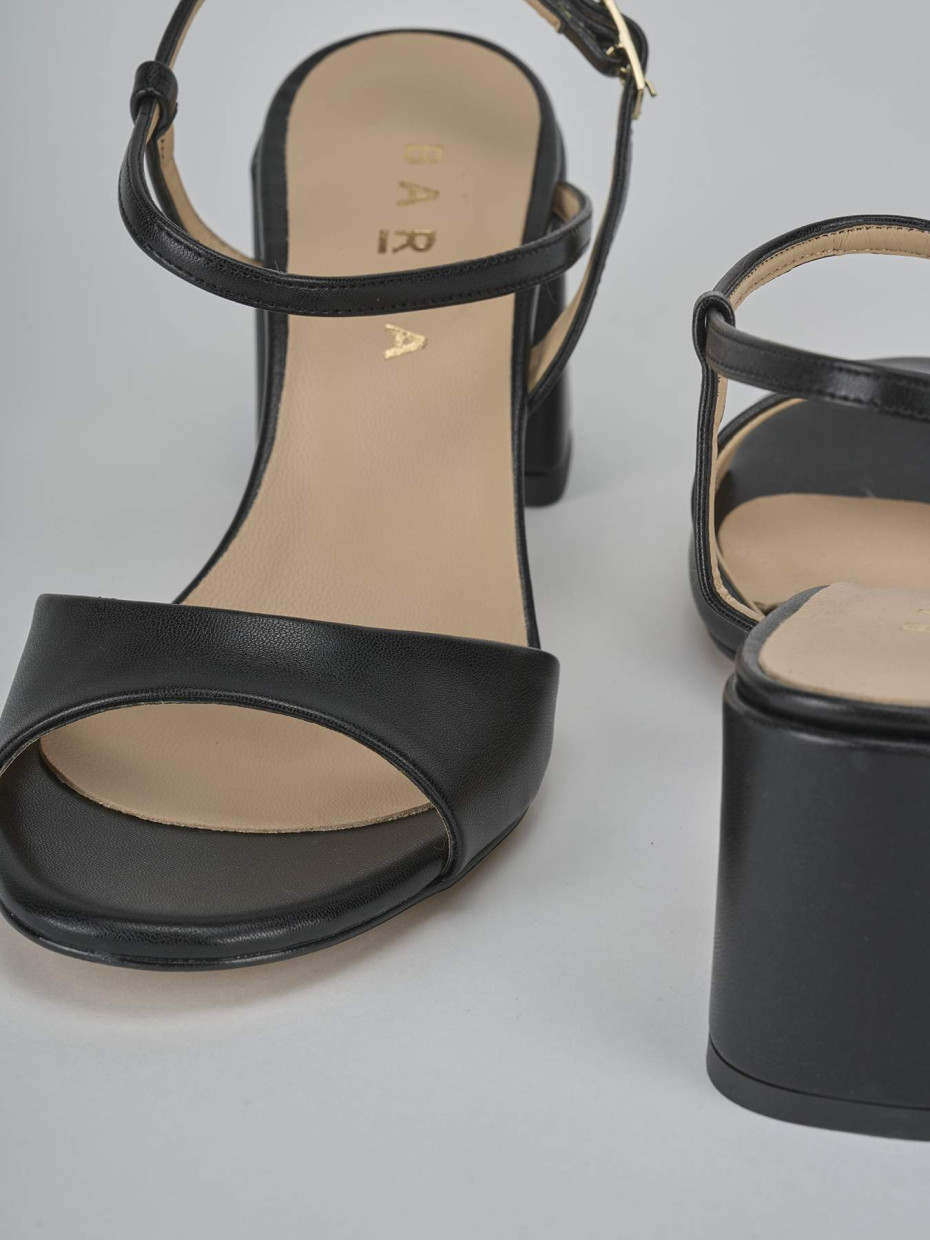 Sandali tacco 9cm pelle nero