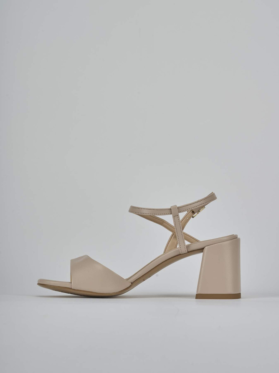 Sandali tacco 9cm pelle beige