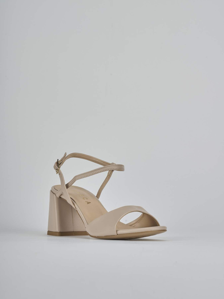 Sandali tacco 9cm pelle beige