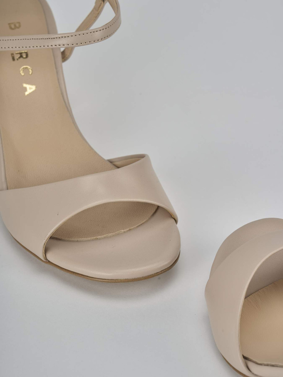 Sandali tacco 9cm pelle beige