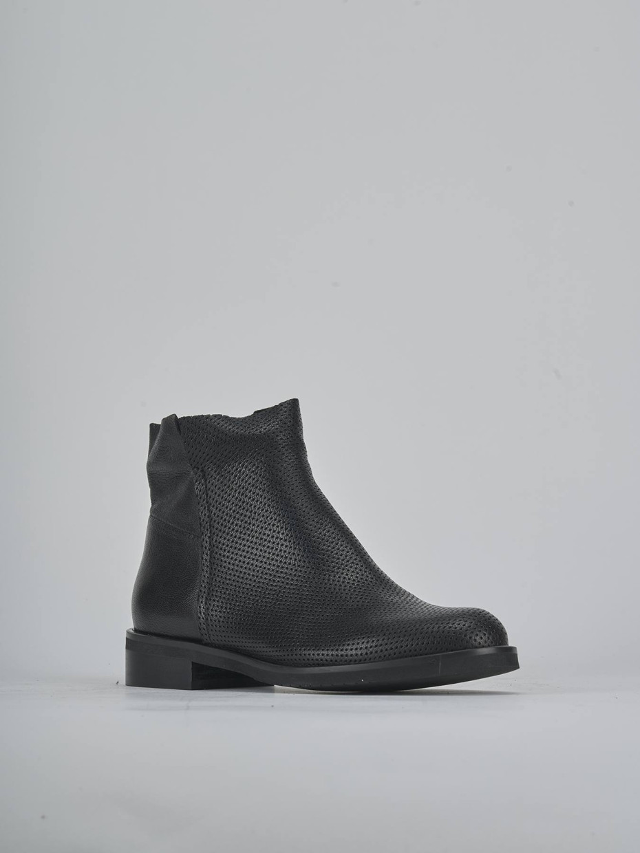 Stivaletti tacco 4cm pelle nero