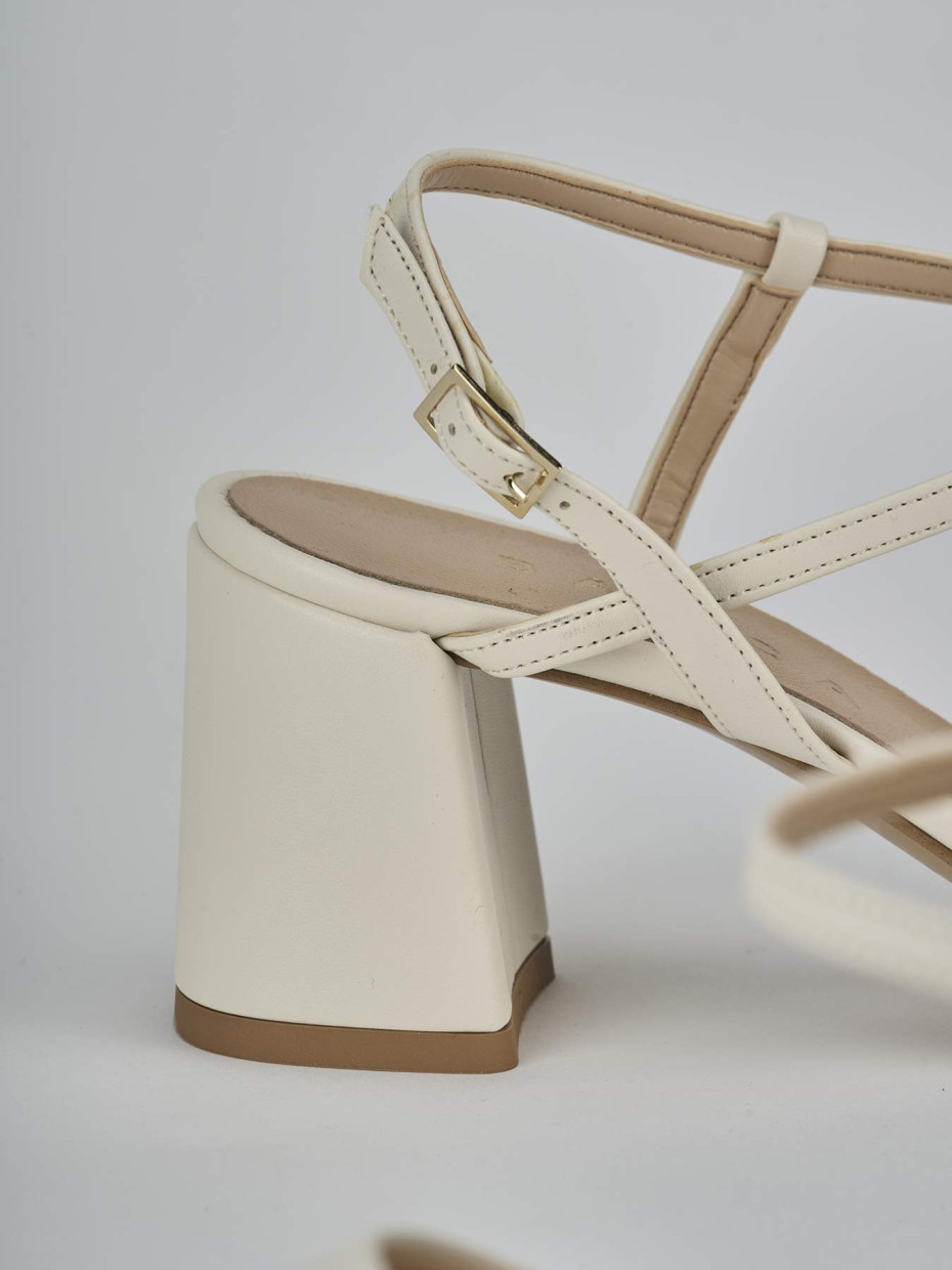 Sandali tacco 9cm pelle beige