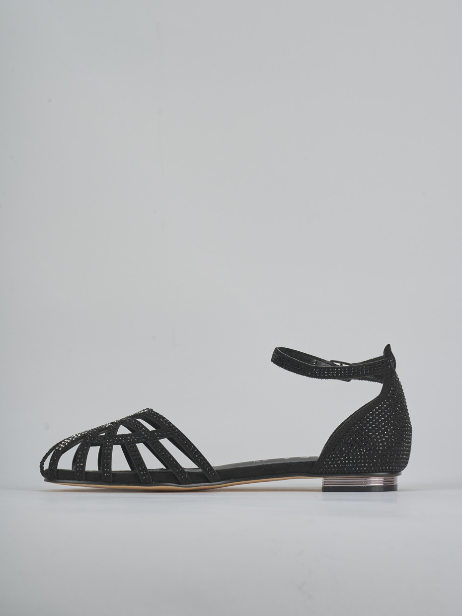 Sandali tacco 2cm cam. sosten nero