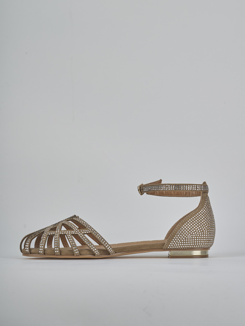 Sandali tacco 2cm cam. sosten beige