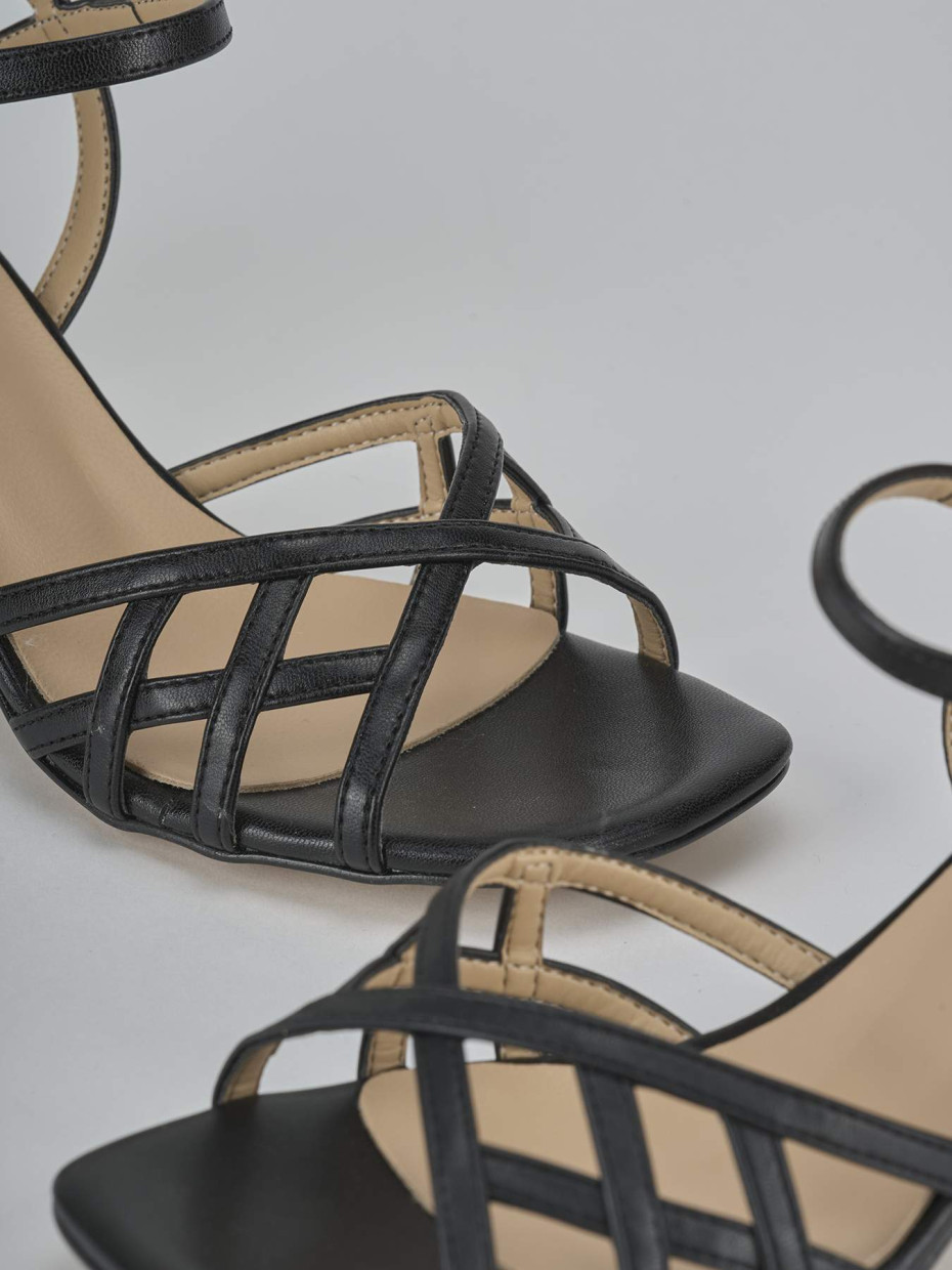 Sandali tacco 5cm pelle nero