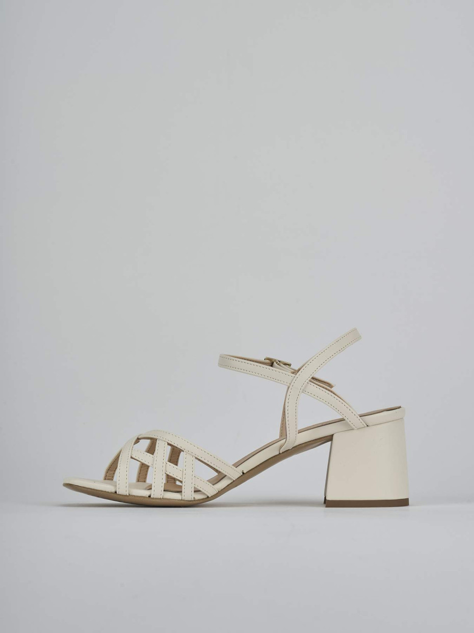 Sandali tacco 5cm pelle beige