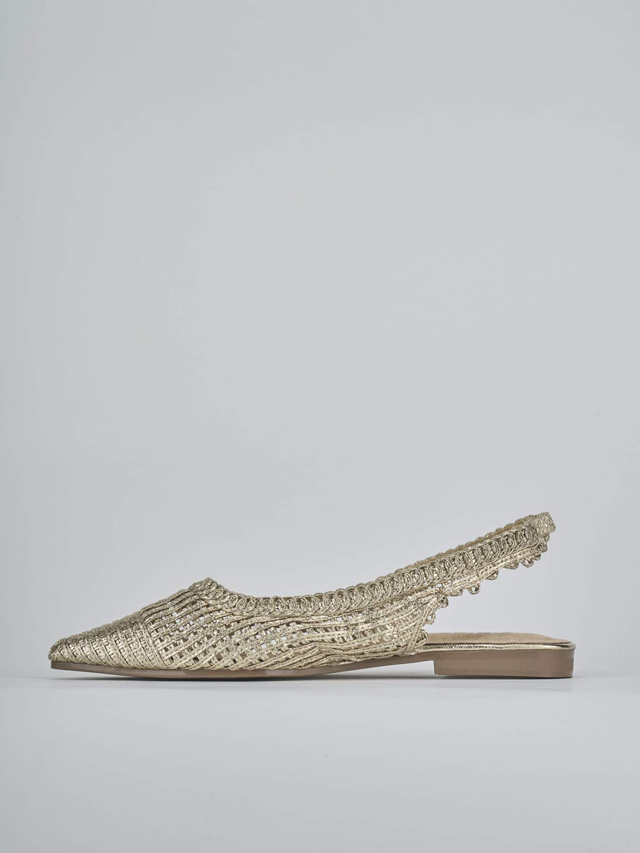 Ballerine tacco 1cm pelle oro