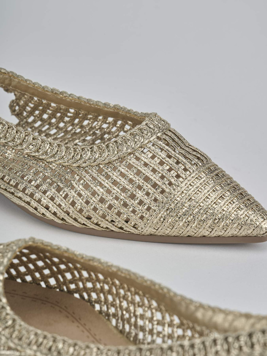 Ballerine tacco 1cm pelle oro