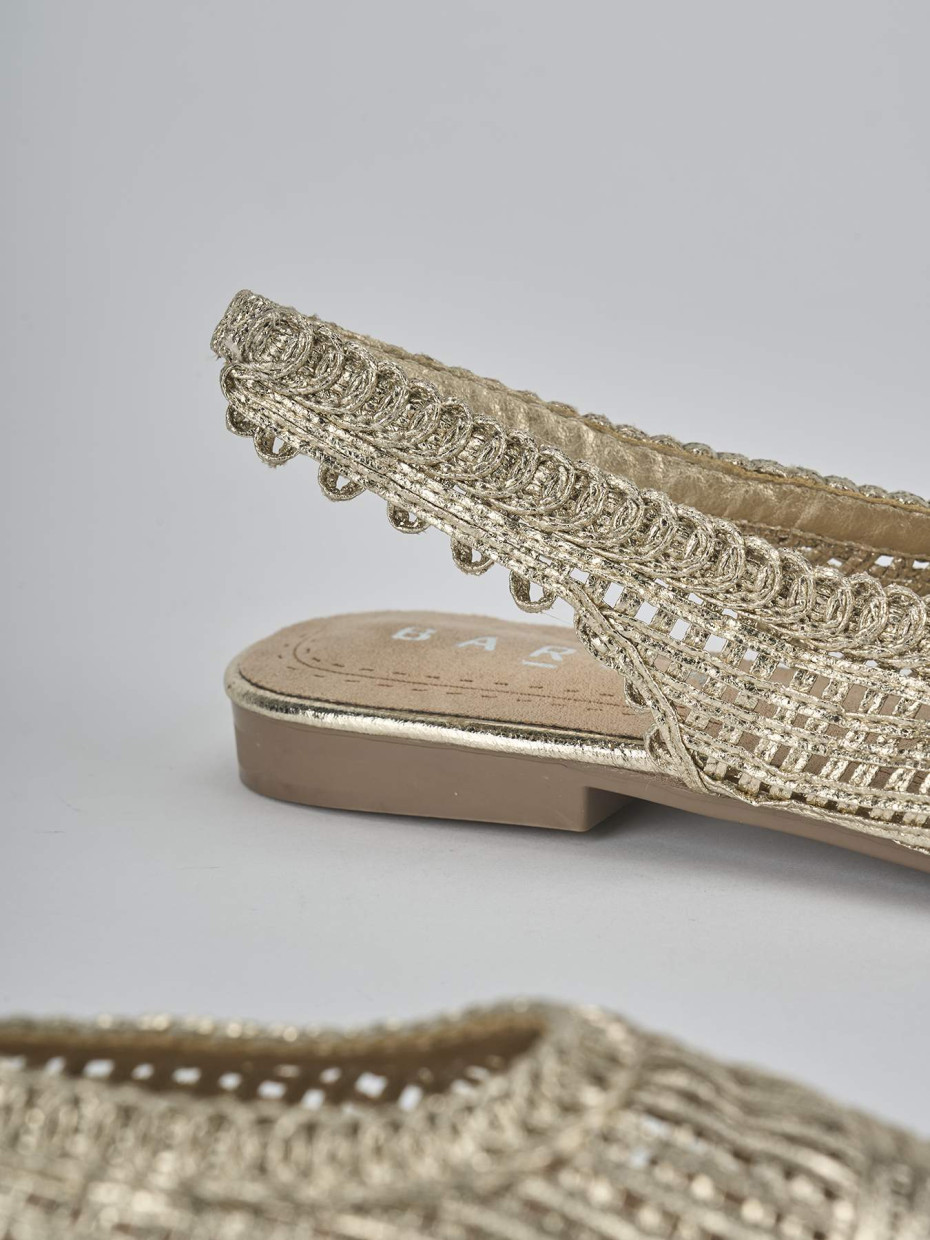 Ballerine tacco 1cm pelle oro