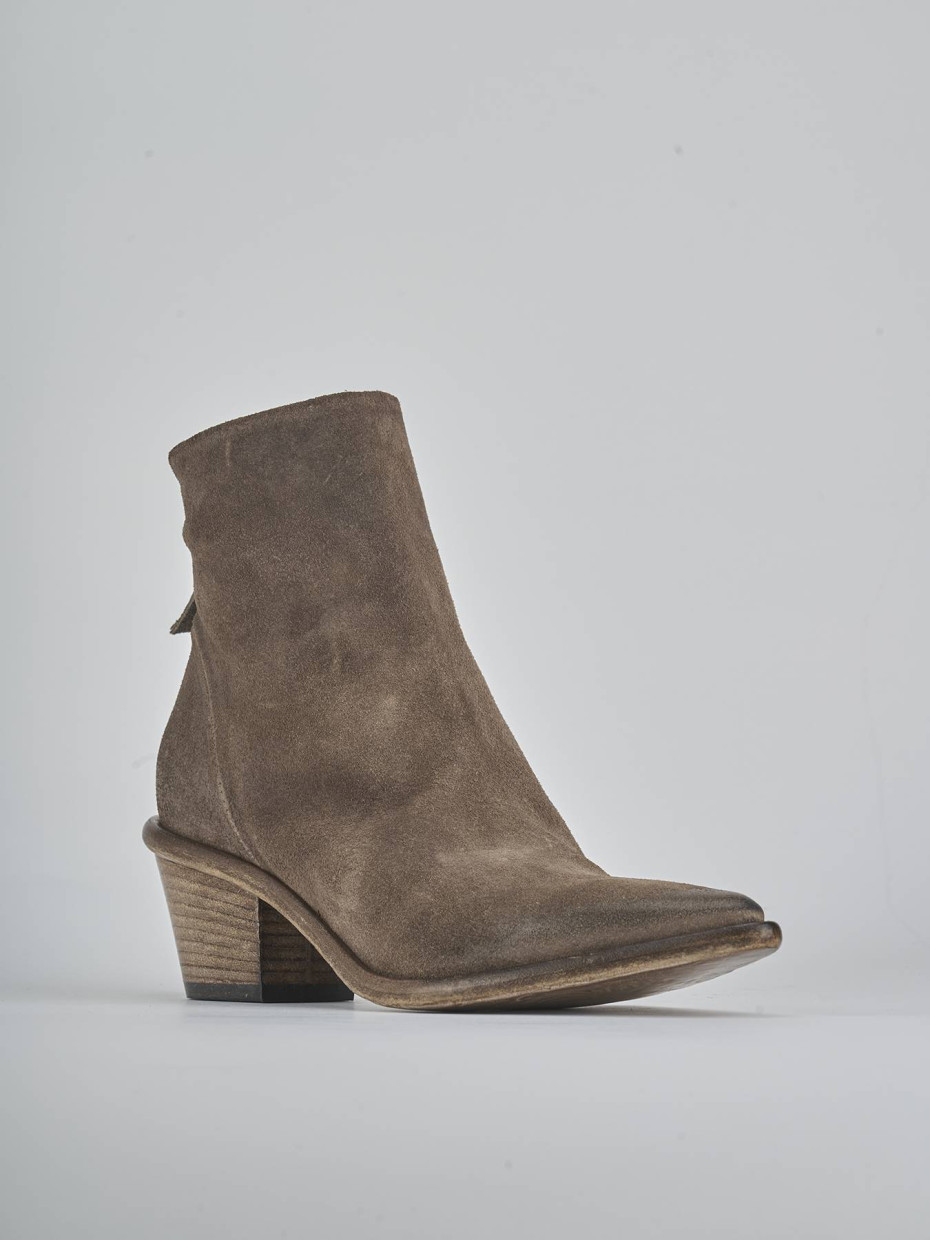 Stivaletti tacco 5cm camoscio testa
